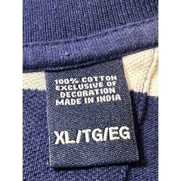 Chaps by Ralph Lauren Men’s Polo Golf 2 Button Shirt Size XL Navy White Stripe - Picture 9 of 10